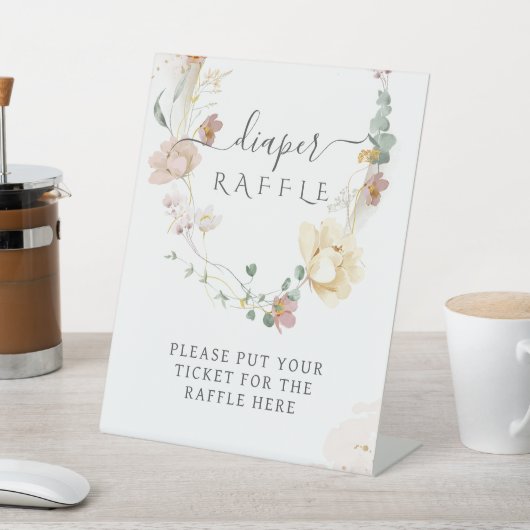 ワイルドフラワーお洒落ベビーエレガントシャワーおむつ 台座サイン (インサイチュ)