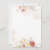 ワイルドフラワーお洒落ボエレガントホ赤ちゃんシャワー 招待状 (裏面)