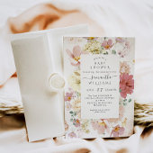 ワイルドフラワーお洒落ボエレガントホ赤ちゃんシャワー 招待状