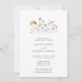 ワイルドフラワーお洒落ボホのリハ結婚ーサルディナー 招待状 (正面)