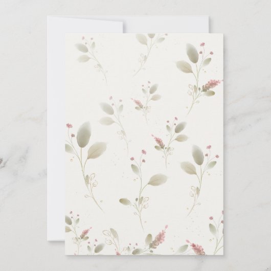 ワイルドフラワーお洒落ボホの結婚式の日付を保存 招待状 (裏面)