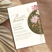 ワイルドフラワーお洒落ボホエレガントブライダルシャワー 招待状