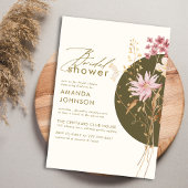 ワイルドフラワーお洒落ボホエレガントブライダルシャワー 招待状