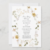 ワイルドフラワーお洒落ボホモダンある日遠くに 招待状 (正面)