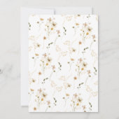 ワイルドフラワーお洒落ボホモダンある日遠くに 招待状 (裏面)