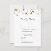 ワイルドフラワーお洒落ボホモダンリース結婚ズ 出欠カード (正面)