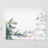 ワイルドフラワーお洒落ボホ緑結婚園 セーブザデート (裏面)