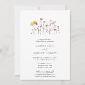 ワイルドフラワーお洒落ボー結婚ホのカップルのシャワー 招待状 (正面)