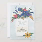 ワイルドフラワーお洒落メイスンジャーのサンキューカード サンキューカード (正面)