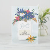 ワイルドフラワーお洒落メイスンジャーのサンキューカード サンキューカード (スタンド正面)