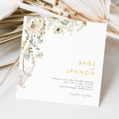 ワイルドフラワーお洒落メドウスクエア結婚ズ 招待状