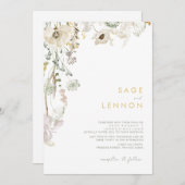 ワイルドフラワーお洒落メドウ結婚式招待状 招待状 (正面/裏面)