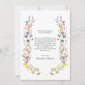 ワイルドフラワーお洒落リースフォト結婚ズ サンキューカード (正面)