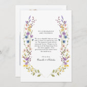 ワイルドフラワーお洒落リースフォト結婚ズ サンキューカード (正面/裏面)
