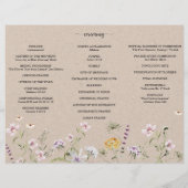 ワイルドフラワーお洒落三折結婚式 プログラム チラシ (裏面)