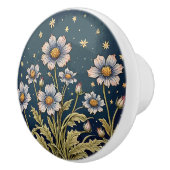 ワイルドフラワーお洒落夕べほこりっぽい紫フローラ セラミックノブ (右)