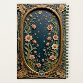 ワイルドフラワーお洒落夕べアールヌーボーモノグラム ノートブック (裏面)