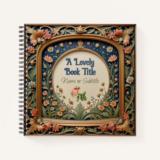 ワイルドフラワーお洒落夕べウィリアムモリススタイル ノートブック (正面)