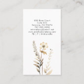 ワイルドフラワーお洒落手書きスクリプト 名刺 (裏面)