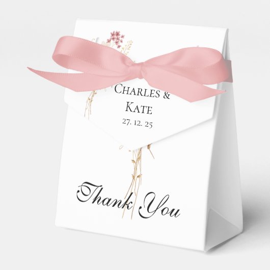 ワイルドフラワーお洒落春サマー秋の結婚式 フェイバーボックス (正面サイド)