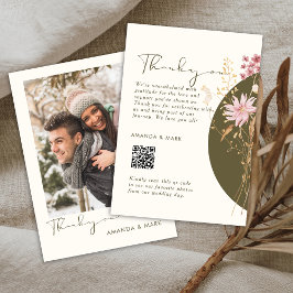 ワイルドフラワーお洒落春サマー秋 サンキューカード