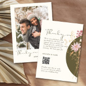 ワイルドフラワーお洒落春サマー秋 サンキューカード