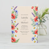 ワイルドフラワーお洒落結婚式招待状の背景 招待状 (スタンド正面)