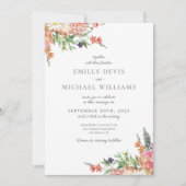 ワイルドフラワーお洒落結婚式招待状 招待状 (正面)