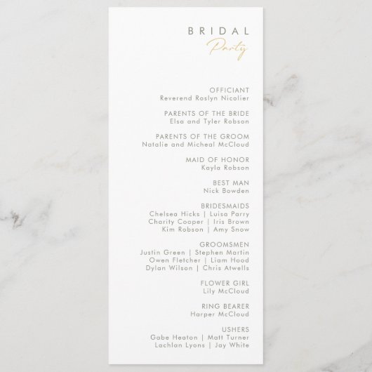 ワイルドフラワーお洒落結婚式 プログラム (裏面)