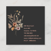 ワイルドフラワーお洒落開花 |黒のフローラ スクエア名刺 (裏面)