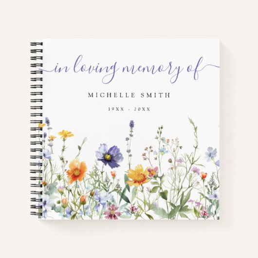 ワイルドフラワーお祝いオブライフゲストブック ノートブック (正面)