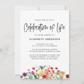 ワイルドフラワーお祝いオブライフ招待状 招待状 (正面)