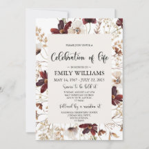 ワイルドフラワーお祝いライフ招待状葬儀