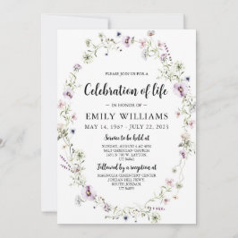 ワイルドフラワーお祝いライフ招待状葬儀 招待状