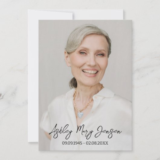 ワイルドフラワーお祝い生涯写真葬儀 招待状 (正面)