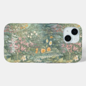 ワイルドフラワーかわいらしお洒落ガーデン名前をカスタムする Case-Mate iPhoneケース (裏面 (横))