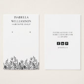 ワイルドフラワーかわいらしのスケッチイヤリングディスプレイカード (正面&裏面)