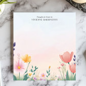 ワイルドフラワーかわいらしの水彩草原パーソナライズされた ノートパッド