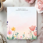 ワイルドフラワーかわいらしの水彩草原パーソナライズされた ノートパッド