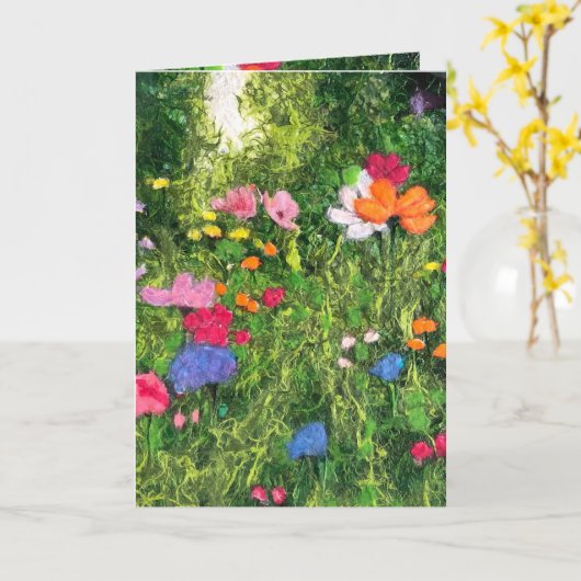 ワイルドフラワーかわいらしの牧草地グリーティングカード カード (黄色い花)