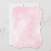 ワイルドフラワーかわいらしの芝生ピンクのランジェリーシャワー 招待状 (裏面)