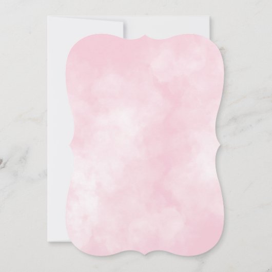 ワイルドフラワーかわいらしの芝生ピンクのランジェリーシャワー 招待状 (裏面)