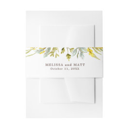 ワイルドフラワーかわいらしウォーター色ロマンチック結婚ズ 招待状ベリーバンド