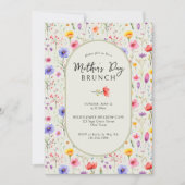 ワイルドフラワーかわいらしオモダンバルマザーズデイブランチ 招待状 (正面)