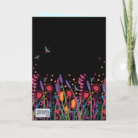 ワイルドフラワーかわいらしカスタマイズ可能な年齢誕生日カード カード (裏面)