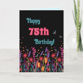 ワイルドフラワーかわいらしカスタマイズ可能な年齢誕生日カード カード (正面)