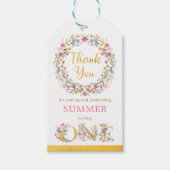 ワイルドフラワーかわいらしガーデンリースガールズ1st誕生日 ギフトタグ (正面)