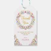 ワイルドフラワーかわいらしガーデンリースガールズ1st誕生日 ギフトタグ (正面)