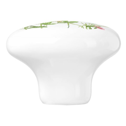 ワイルドフラワーかわいらしズデイジーカーネーションパーソナライズされた セラミックノブ (側面)