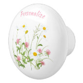 ワイルドフラワーかわいらしズデイジーカーネーションパーソナライズされた セラミックノブ (右)